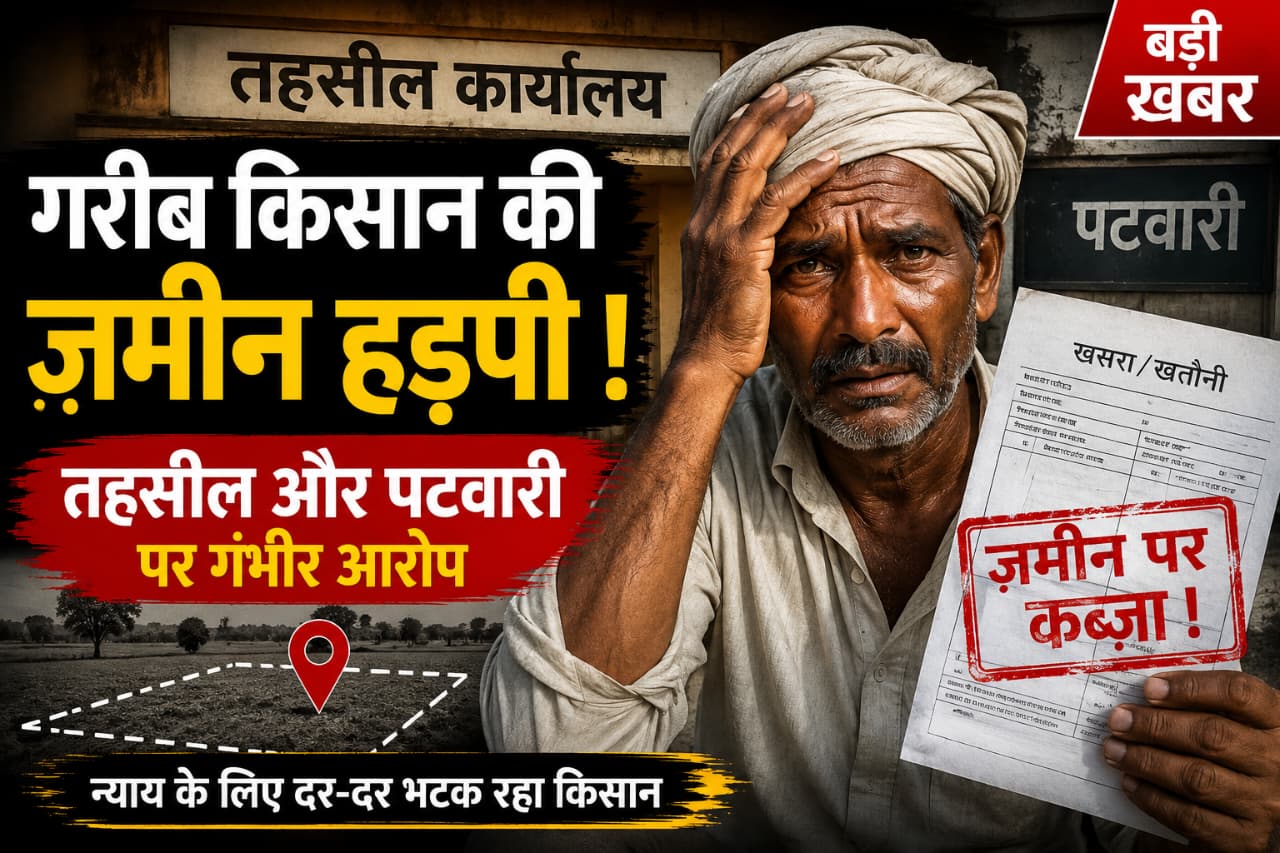 गरीब किसानों की जमीन पर कब्जे का आरोप, तहसील प्रशासन और पटवारी के खिलाफ जांच की मांग