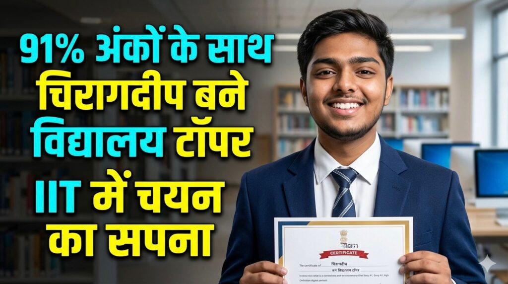 91 प्रतिशत अंकों के साथ चिरागदीप बने विद्यालय टॉपर, IIT में चयन का सपना