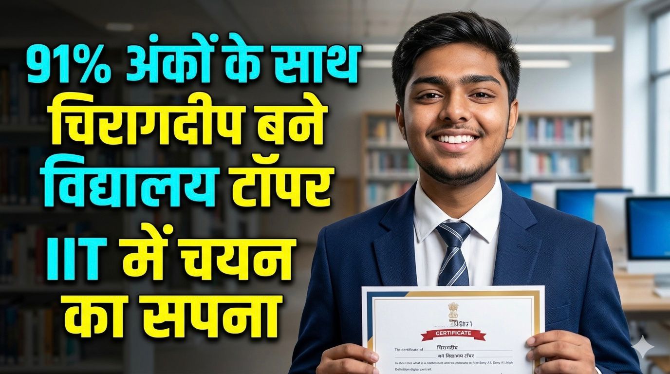 91 प्रतिशत अंकों के साथ चिरागदीप बने विद्यालय टॉपर, IIT में चयन का सपना