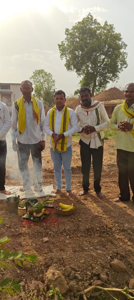 विजयपुर किला में माता काली कंकाली एवं पहन्दी पारी कुपार लिंगो की प्रतिमा स्थापना हेतु भूमि पूजन संपन्न