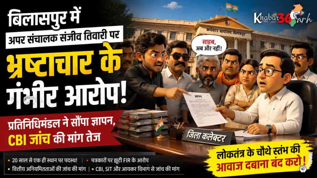 बिलासपुर में जनसंपर्क विभाग के अपर संचालक संजीव तिवारी के खिलाफ ज्ञापन, CBI जांच की मांग