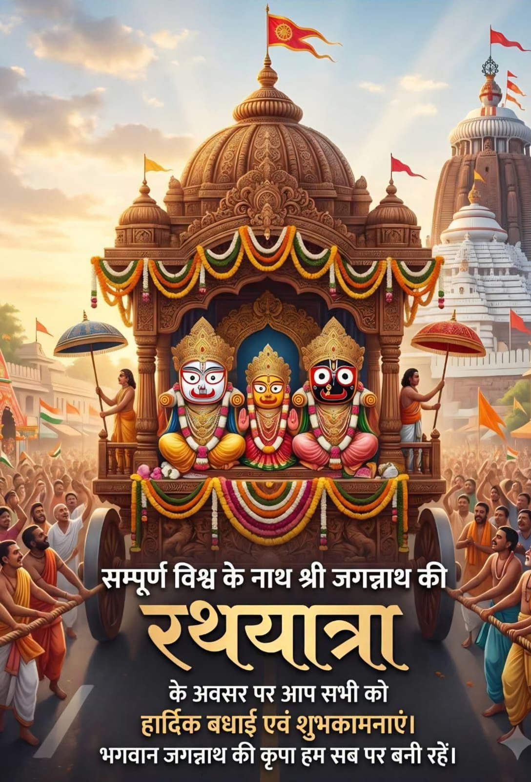 महाप्रभु श्री जगन्नाथ रथयात्रा पर विजय पांडेय ने दी शुभकामनाएं