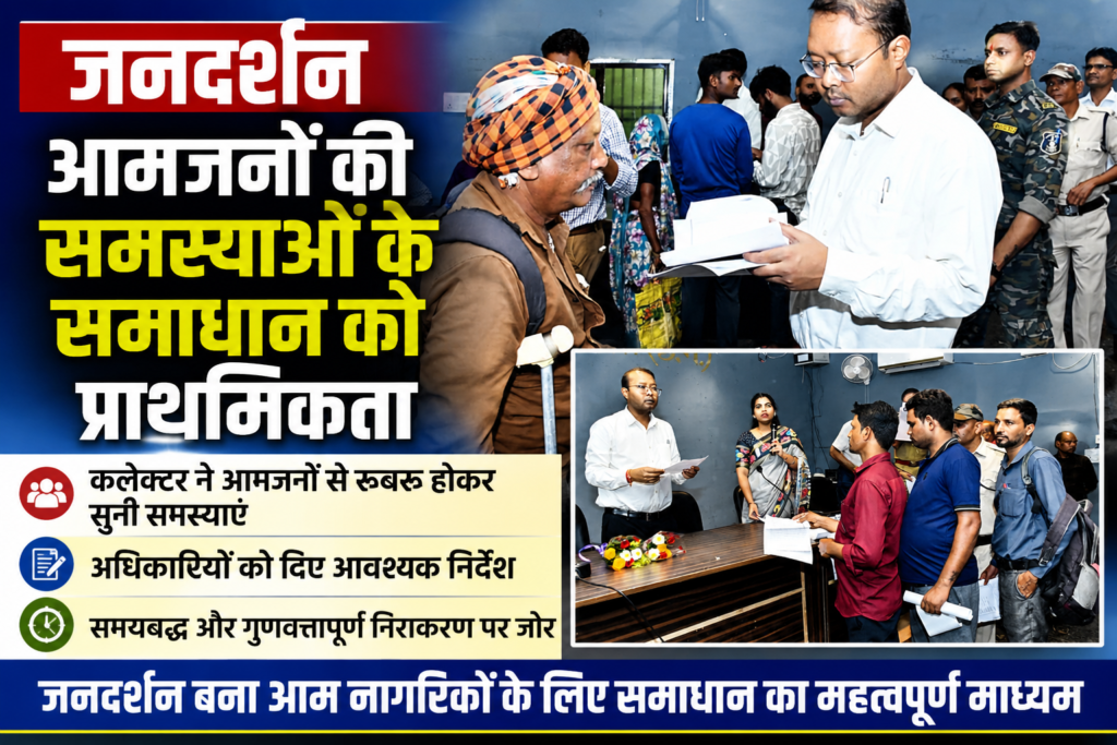 जनदर्शन में कलेक्टर ने सुनी आमजनों की समस्याएं, अधिकारियों को त्वरित निराकरण के निर्देश