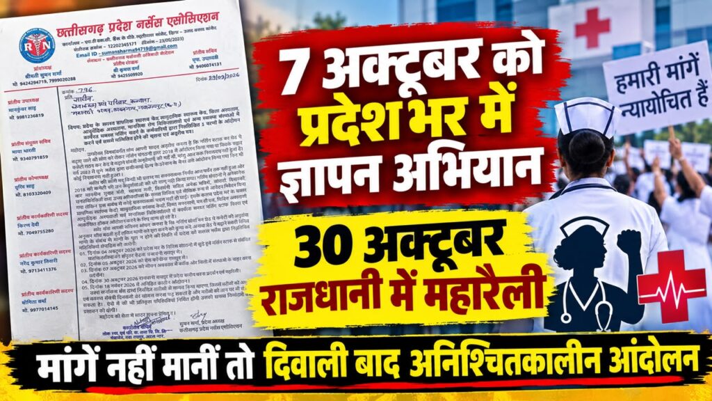 नर्सिंग संवर्ग की मांगों को लेकर आंदोलन का ऐलान, 7 अक्टूबर को प्रदेशभर में ज्ञापन अभियान whatsapp image 2026 10 04 at 10.41.37 am